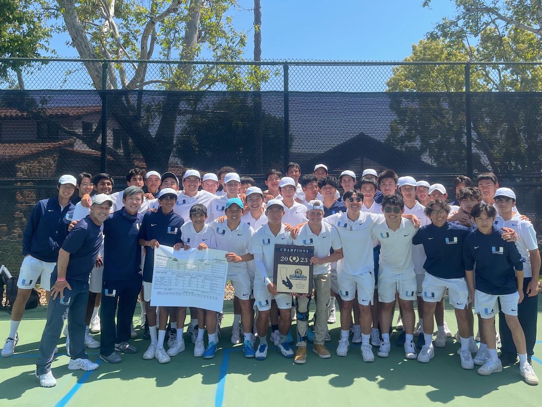 Uni boys tennis team defeats CdM and celebrates another CIF championship
