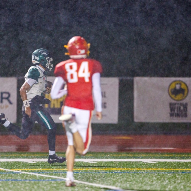 Buena Park’s Jacob Morales runs down the sideline for touchdown