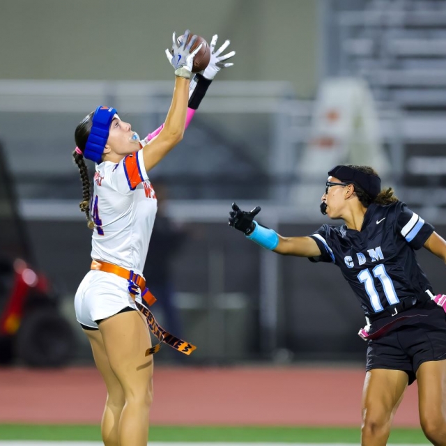 Westlake wide receiver Kate Janowicz catches the ball for a touchdown