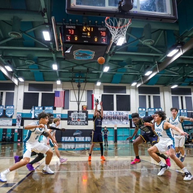 Crean Lutheran’s Hunter Caplan attempts free throw in double overtime