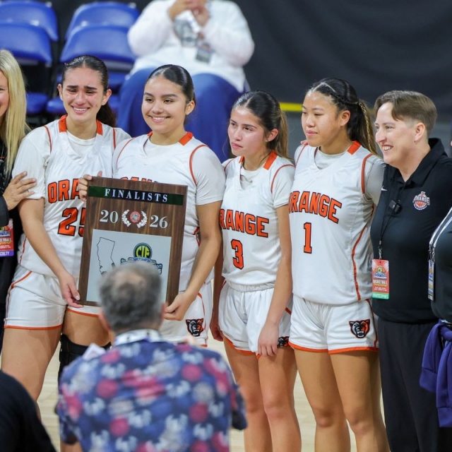 Orange receives the CIF finalist plaque