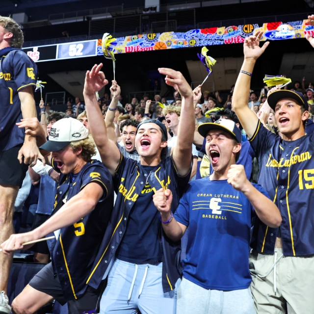 The Crean Lutheran Blue Zone celebrates late in the game