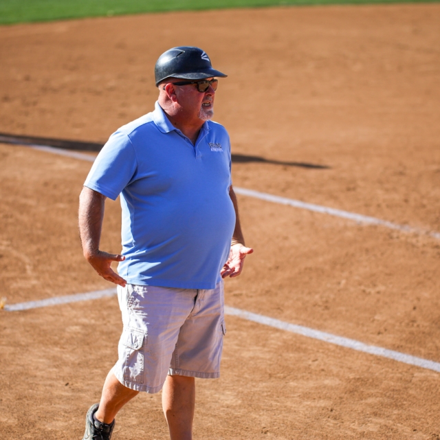 Irvine head coach Jim Knapp motions to home plate (1)