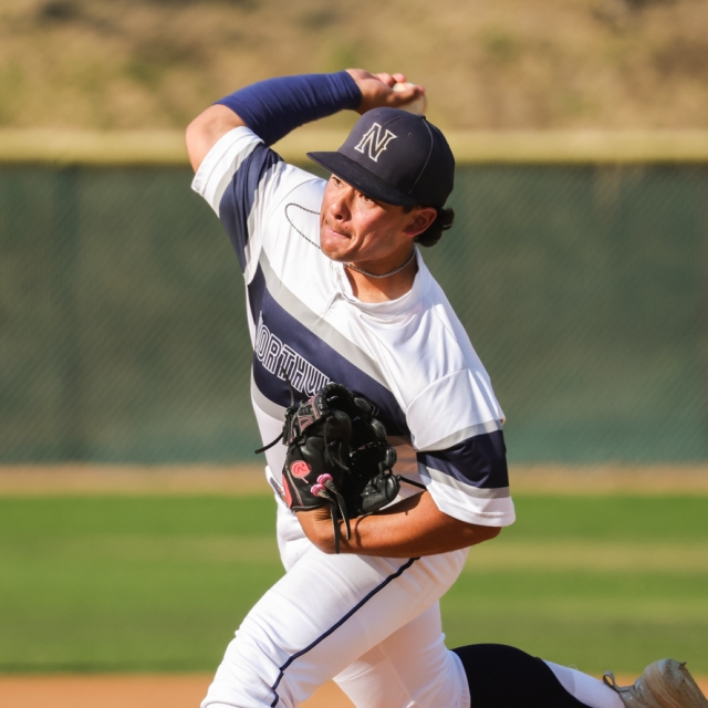 Northwood relief pitcher Sam Wagner delivers a pitch late in the game