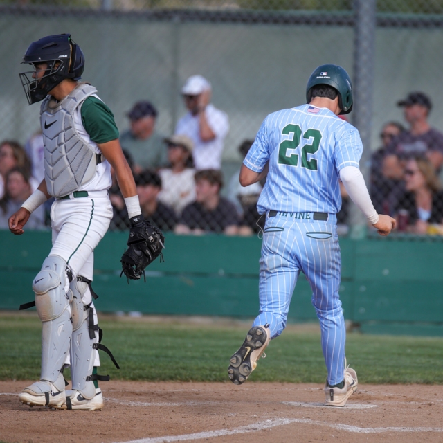Smith Spivey crosses the plate for the late in the game for Irvine