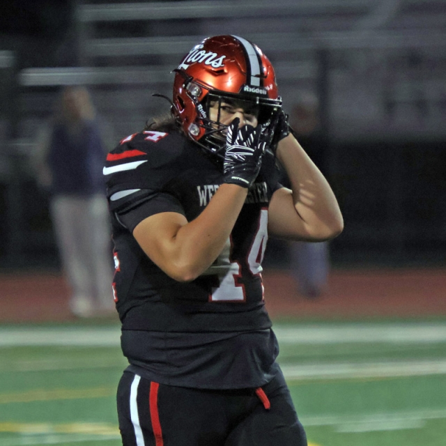 Westminster tight end reads his opponents on Friday night.